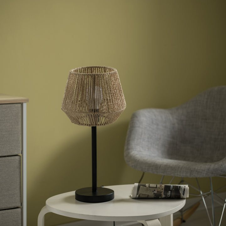 Creative Paper Rope Lamp with Plug in Cord On Off Switch for Bedroom, Living, Playroom and Entryway, Natural Image 4