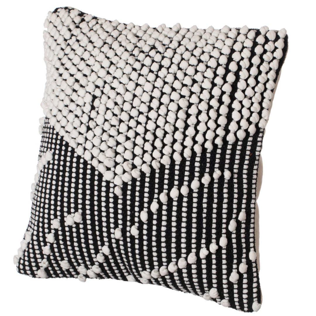 16" Decorative Handwoven Cotton Throw Pillow Cover with Embossed Dots Image 5