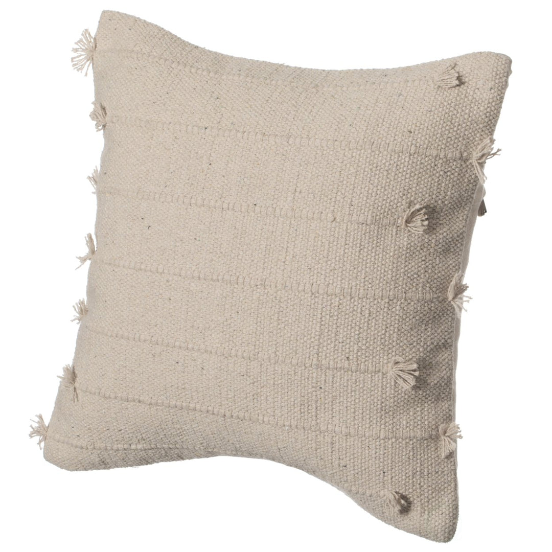 16" Handwoven Cotton Throw Pillow Cover Flat Natural Design Image 5