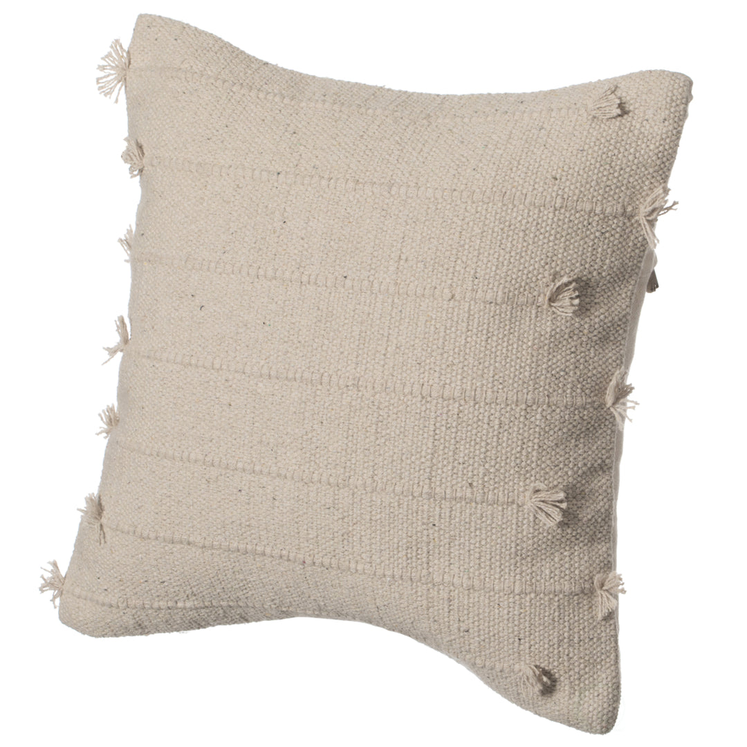 16" Handwoven Cotton Throw Pillow Cover Flat Natural Design Image 11