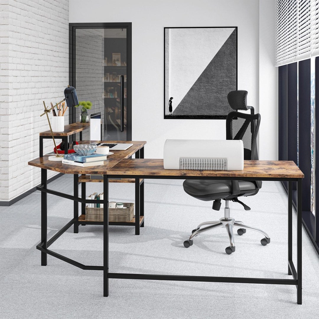 Tribesigns L-Shaped Desk, Corner Computer Desk with Monitor Stand Image 4