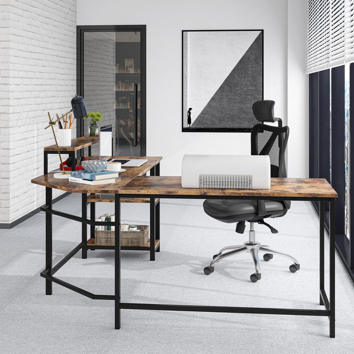 Tribesigns L-Shaped Desk, Corner Computer Desk with Monitor Stand Image 4