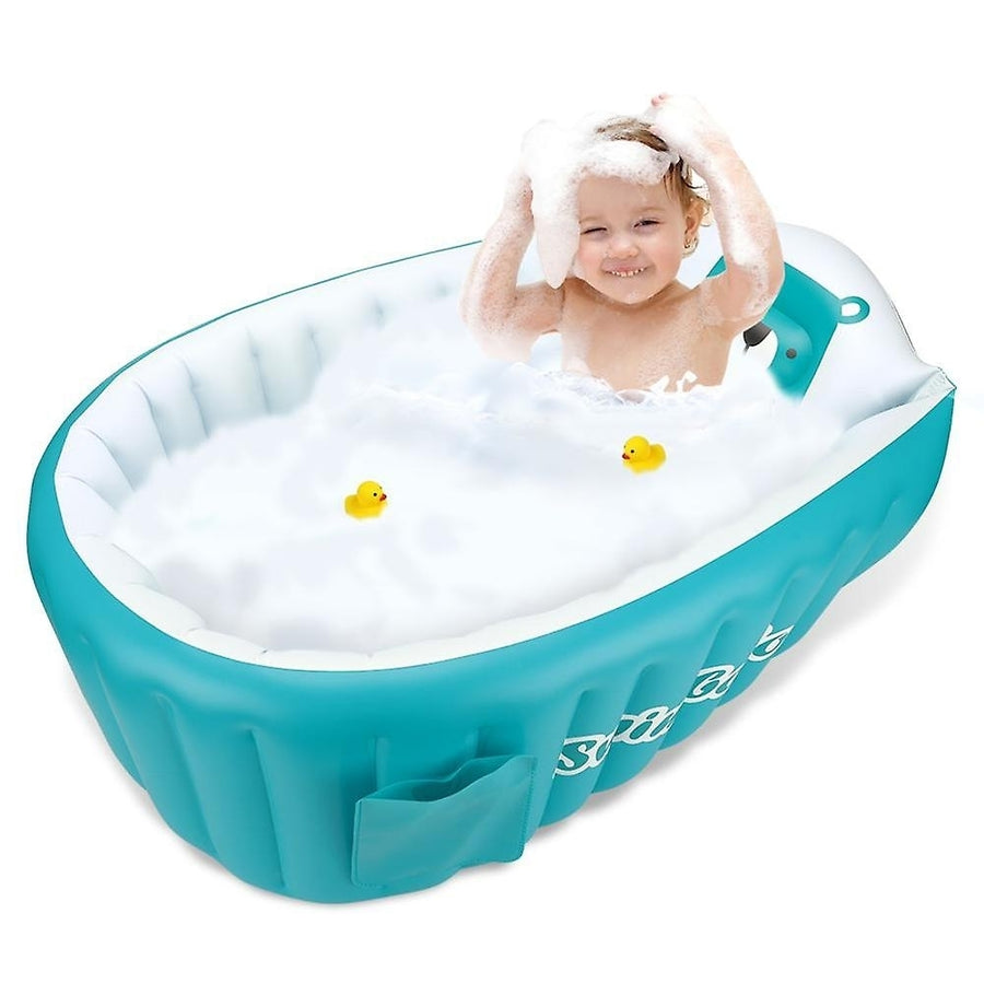 Baby Inflatable Bathtub Mini Air Swimming Pool Toddler Shower Basin Non Slip Bath Seat Image 1