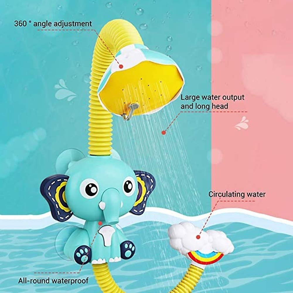 Bath Shower Head Elephant Water Pump And Trunk Spout Rinser Children Bathing Image 2