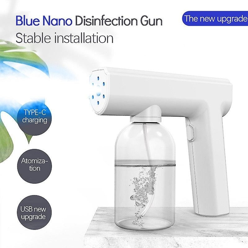 Spray Disinfection Gun Blue Light Handheld Nano Mist Sprayer Electric Vapor Spray Fogger Image 2