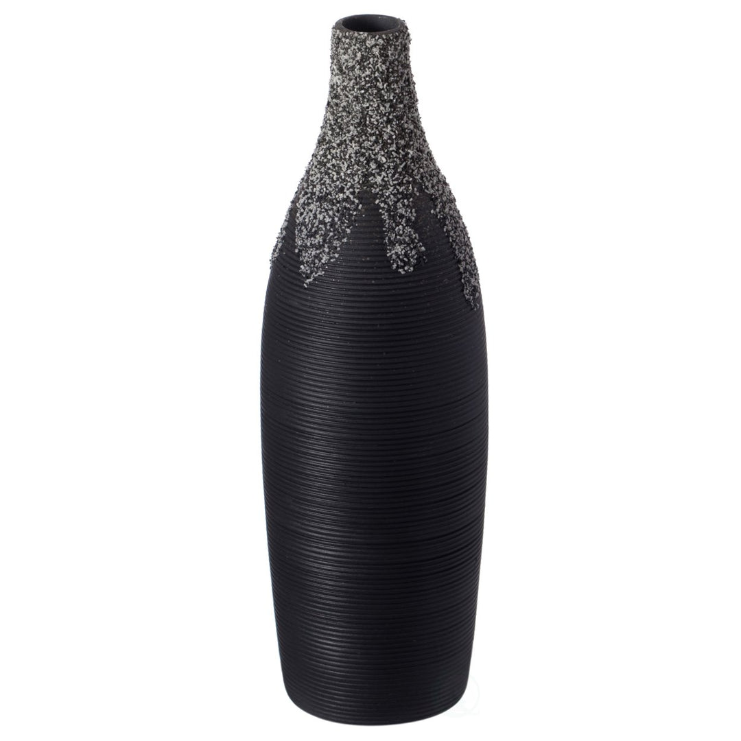 Modern Decorative Ceramic Table Vase Ripped Design Bottle Shape Flower Holder Image 5