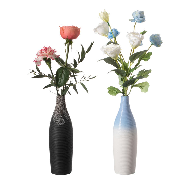 Modern Decorative Ceramic Table Vase Ripped Design Bottle Shape Flower Holder Image 7