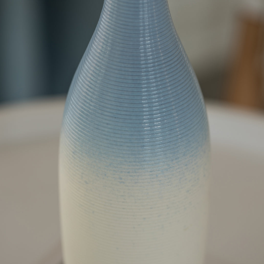 Modern Decorative Ceramic Table Vase Ripped Design Bottle Shape Flower Holder Image 8