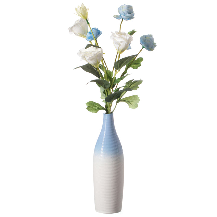 Modern Decorative Ceramic Table Vase Ripped Design Bottle Shape Flower Holder Image 12