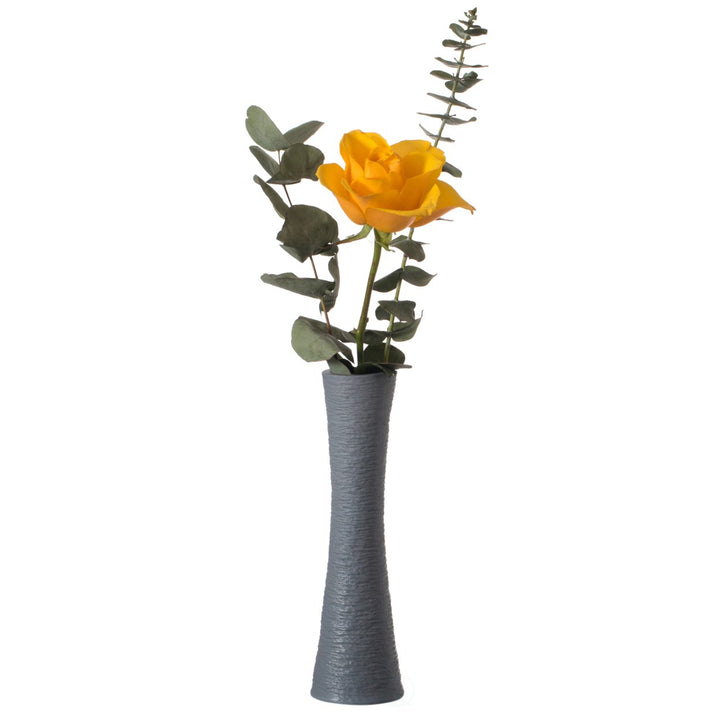 Contemporary Ceramic Textured Slim Hourglass Shape Table Vase Flower Holder Image 3