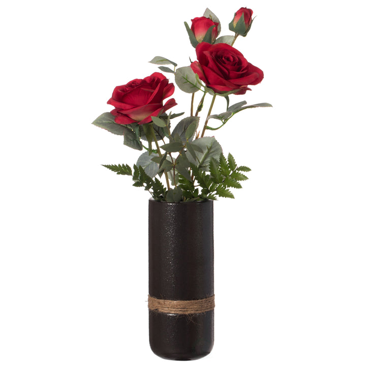 Decorative Modern Ceramic Cylinder Shape Table Vase Flower Holder with Rope Image 6