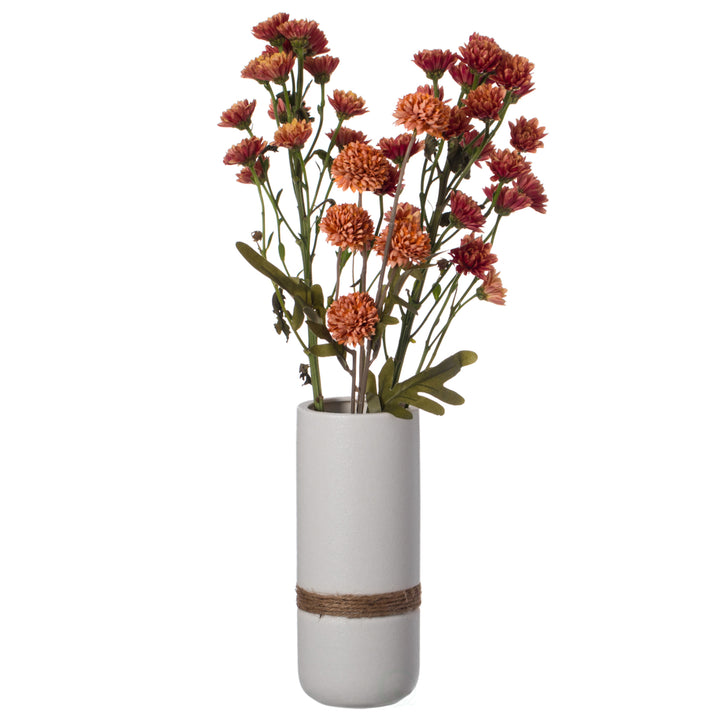 Decorative Modern Ceramic Cylinder Shape Table Vase Flower Holder with Rope Image 7