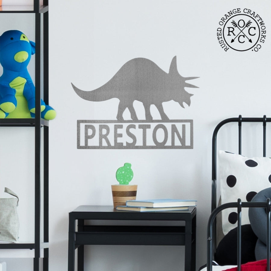 Dinosaur Signs - Personalized Dinosaur Decor with Childs Name For Boys and Girls Image 1