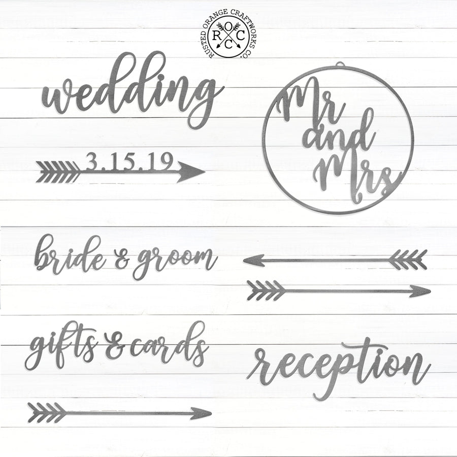Wedding Words Bundle 13 piece - Arrows and Signs For Wedding Table, Reception Decorations Image 1