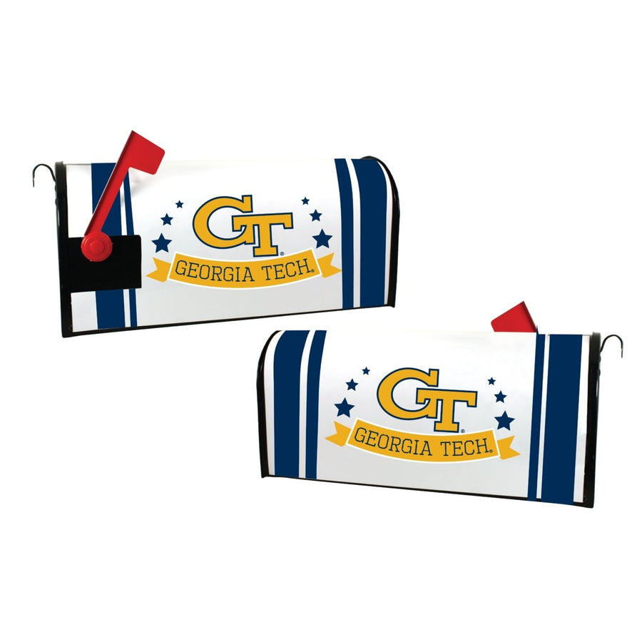 Georgia Tech Yellow Jackets NCAA Officially Licensed Mailbox Cover Logo and Stripe Design Image 1