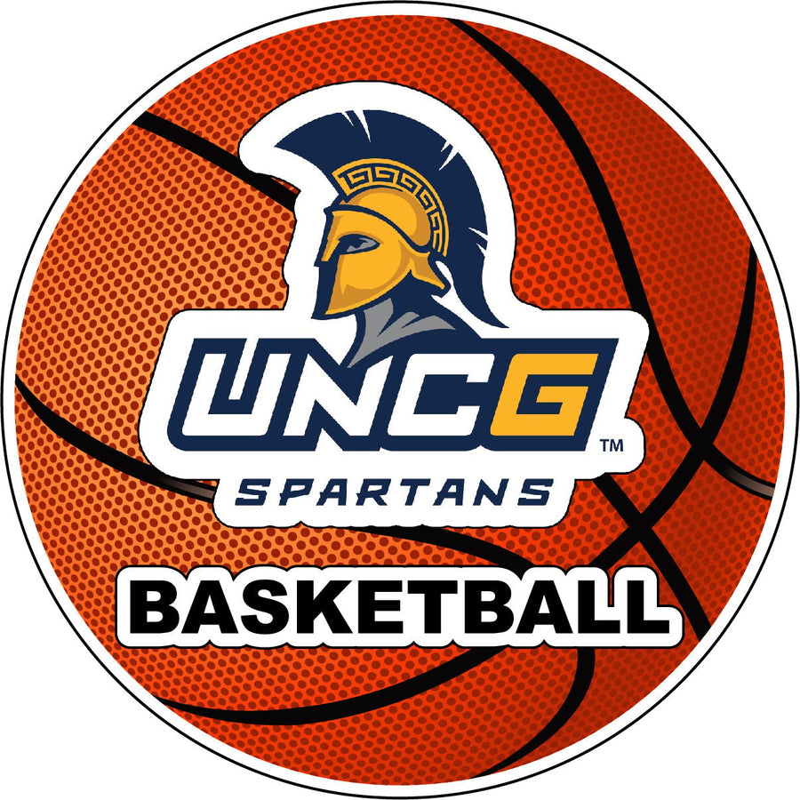 North Carolina Greensboro Spartans 4-Inch Round Basketball NCAA Hoops Pride Vinyl Decal Sticker Image 1