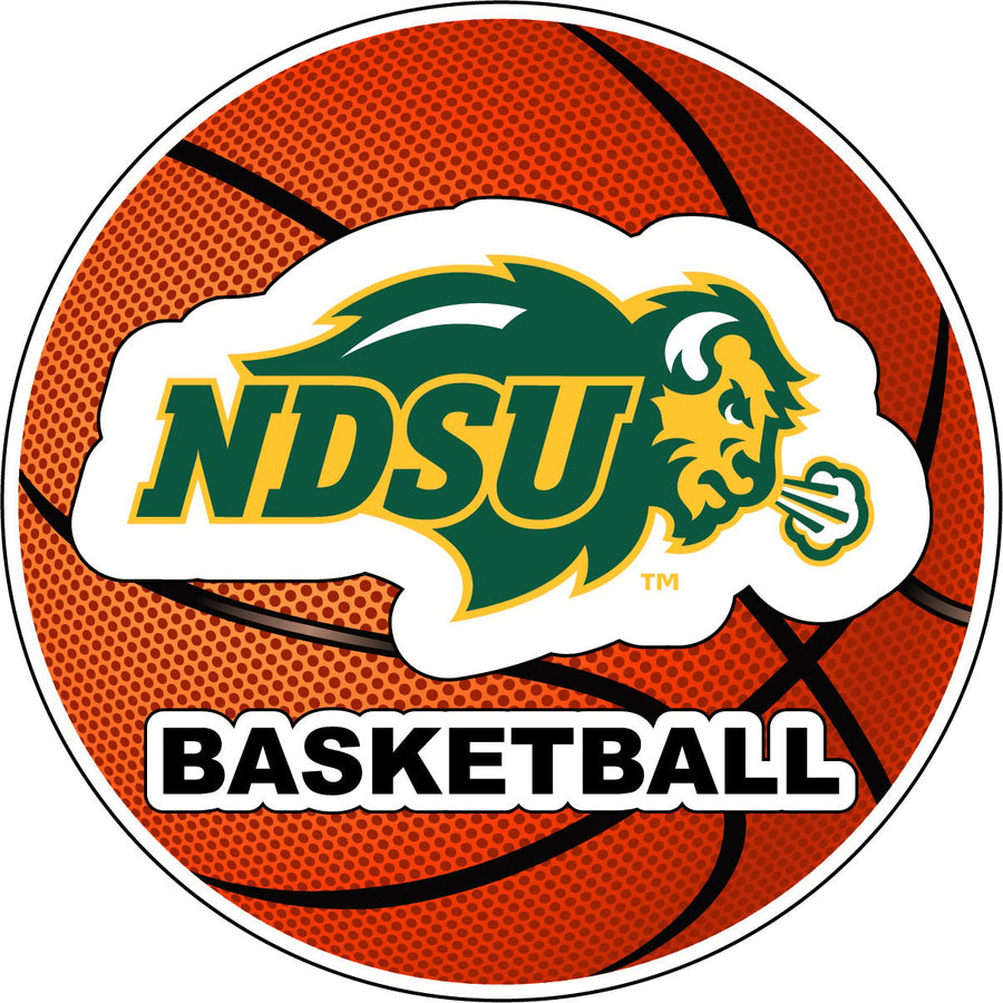 North Dakota State Bison 4-Inch Round Basketball NCAA Hoops Pride Vinyl Decal Sticker Image 1