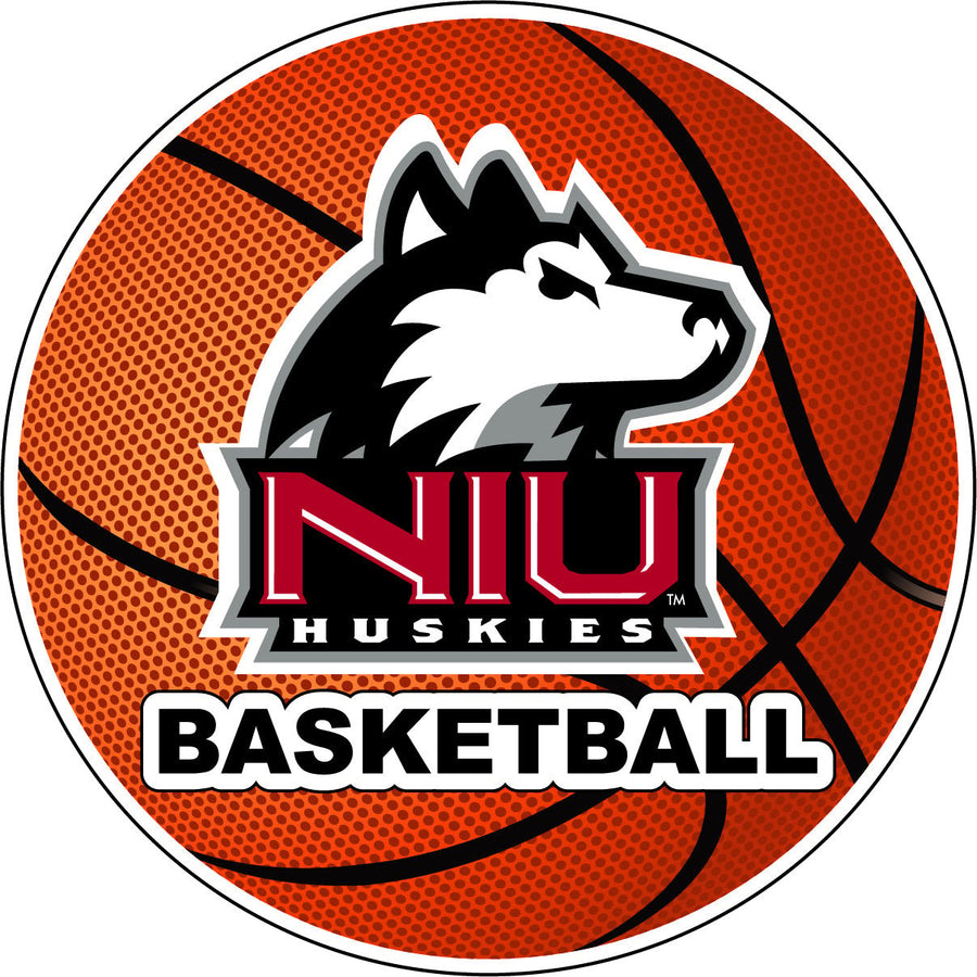 Northern Illinois Huskies 4-Inch Round Basketball NCAA Hoops Pride Vinyl Decal Sticker Image 1