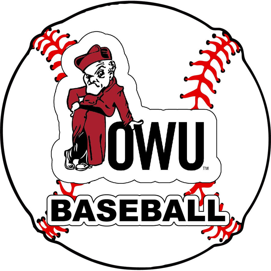 Ohio Wesleyan University 4-Inch Round Baseball NCAA Passion Vinyl Decal Sticker Image 1