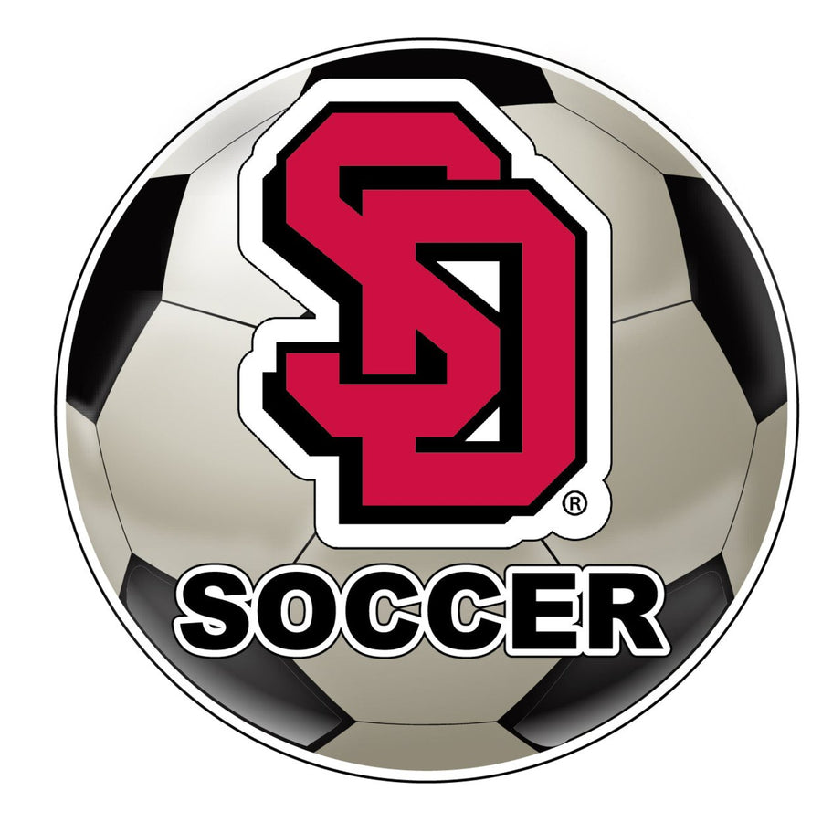 South Dakota Coyotes 4-Inch Round Soccer Ball NCAA Soccer Passion Vinyl Sticker Image 1