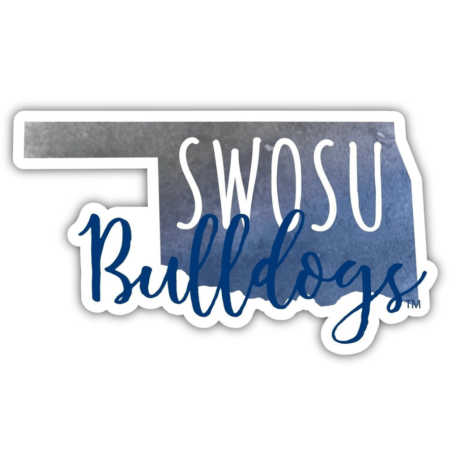 Southwestern Oklahoma State University 2-Inch on one of its sides Watercolor Design NCAA Durable School Spirit Vinyl Image 1