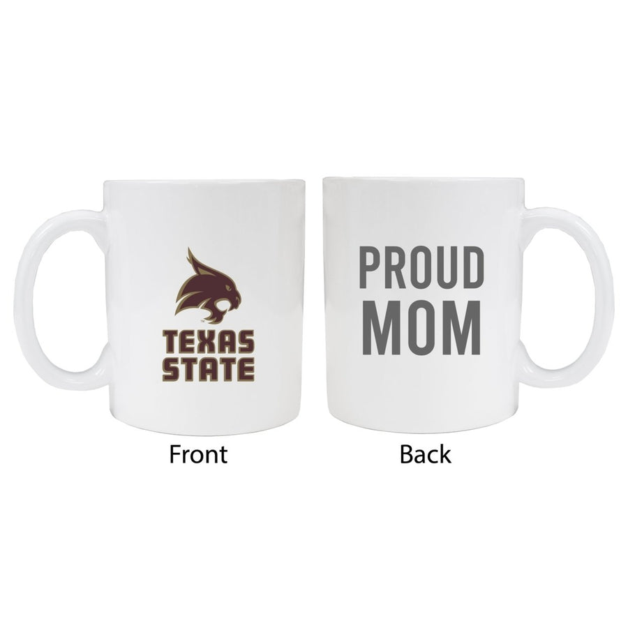 Texas State Bobcats Proud Mom Ceramic Coffee Mug - White (2 Pack) Image 1