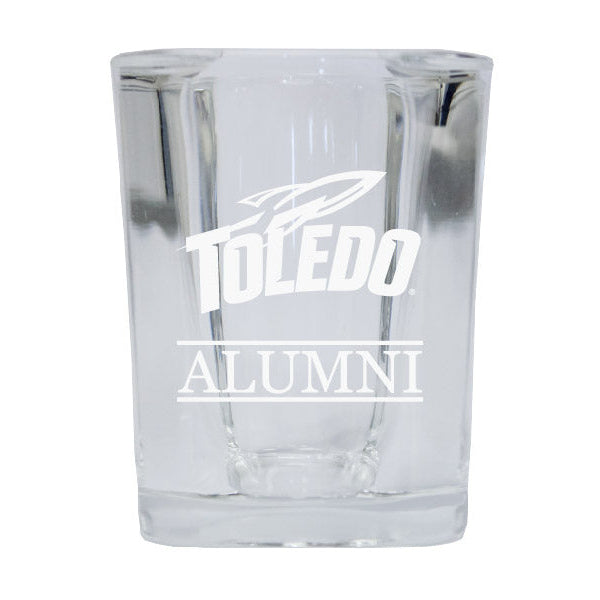 NCAA Toledo Rockets Alumni 2oz Laser Etched Square Shot Glass Image 1