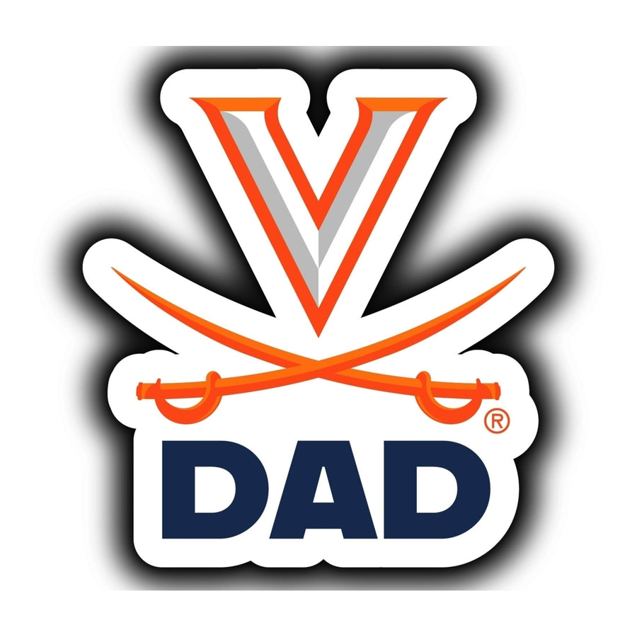 Virginia Cavaliers 4-Inch Proud Dad NCAA - Durable School Spirit Vinyl Decal Perfect Image 1