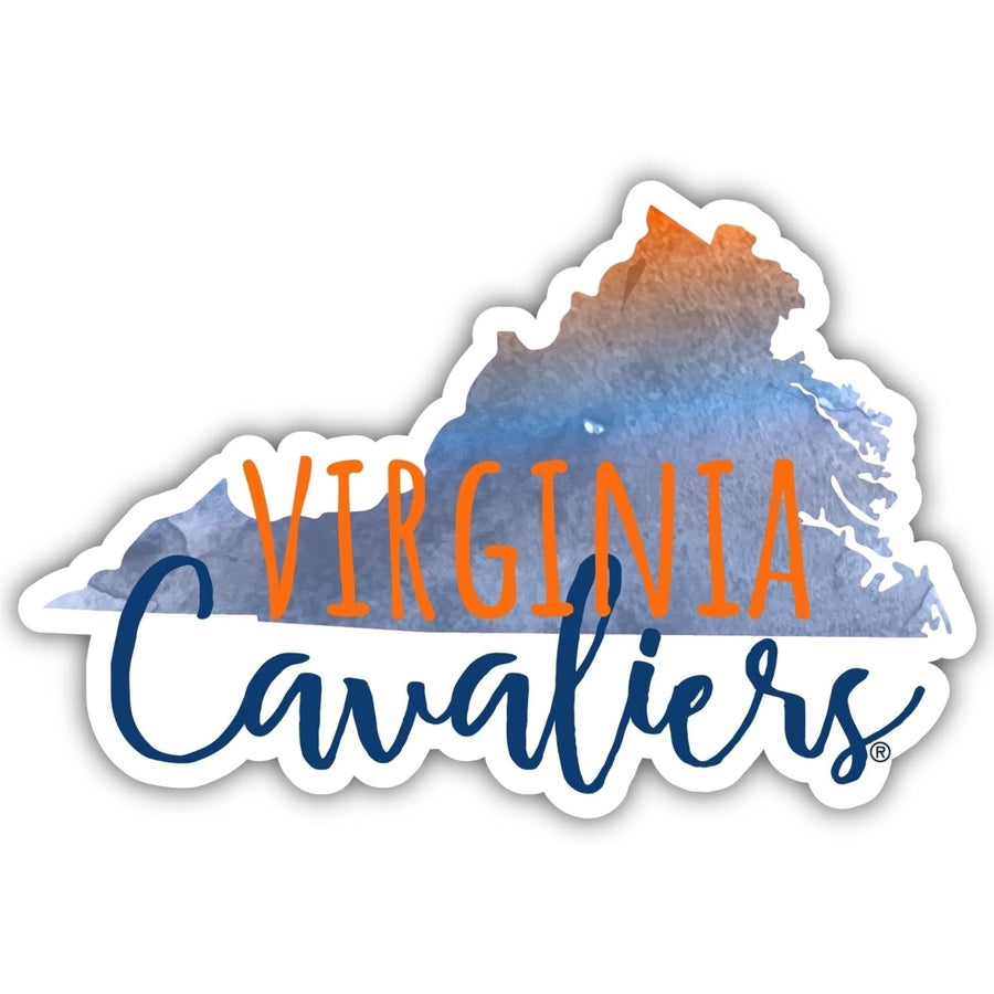 Virginia Cavaliers 2-Inch on one of its sides Watercolor Design NCAA Durable School Spirit Vinyl Decal Sticker Image 1