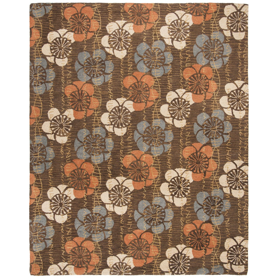 SAFAVIEH Blossom BLM923A Hand-hooked Brown / Multi Rug Image 1