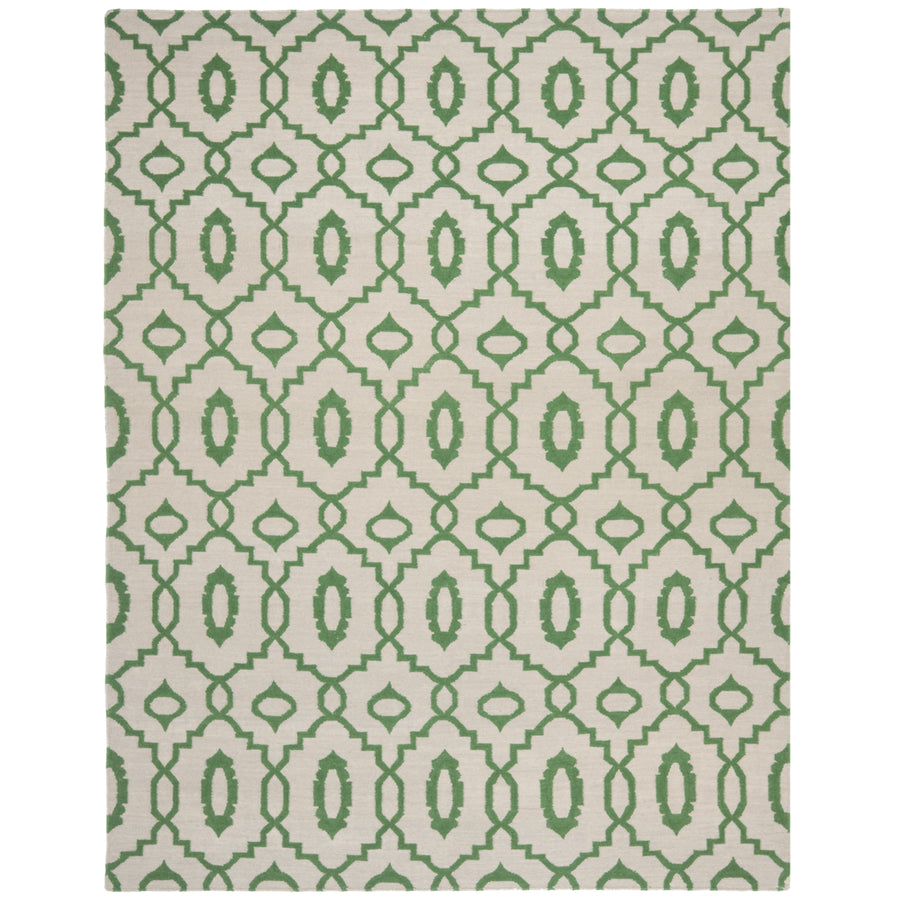 SAFAVIEH Dhurries DHU205B Handwoven Ivory / Green Rug Image 1