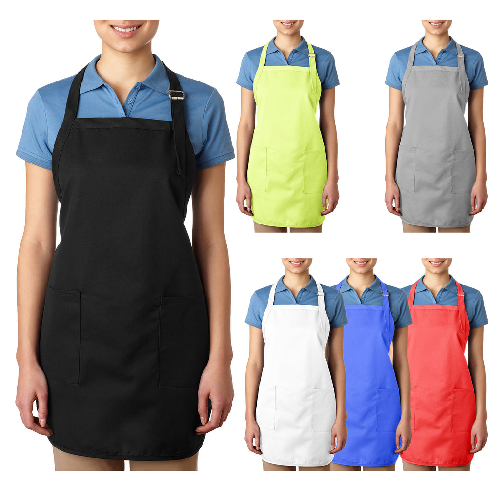 2-Pack: Unisex Deluxe Adjustable Bib Apron With Pockets Image 2