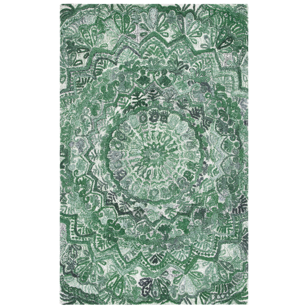 SAFAVIEH Marquee MRQ110Y Handmade Green / Ivory Rug Image 2