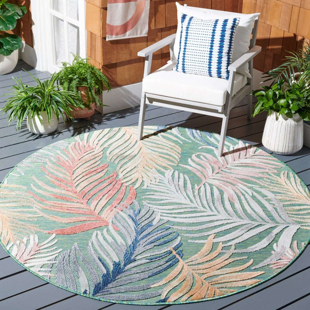 SAFAVIEH Outdoor CBN445Y Cabana Collection Green / Rust Rug Image 2