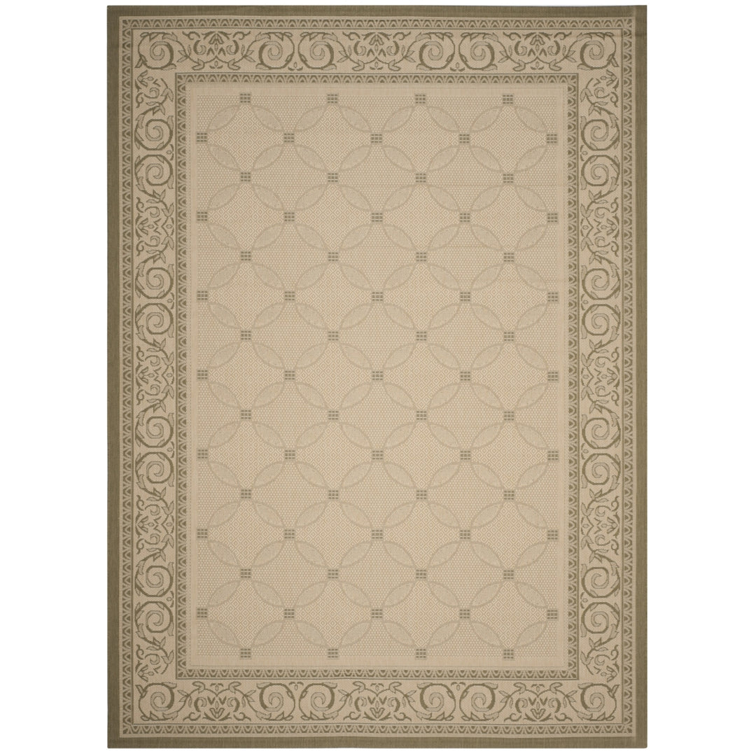 SAFAVIEH Outdoor CY1502-1E01 Courtyard Natural / Olive Rug Image 4