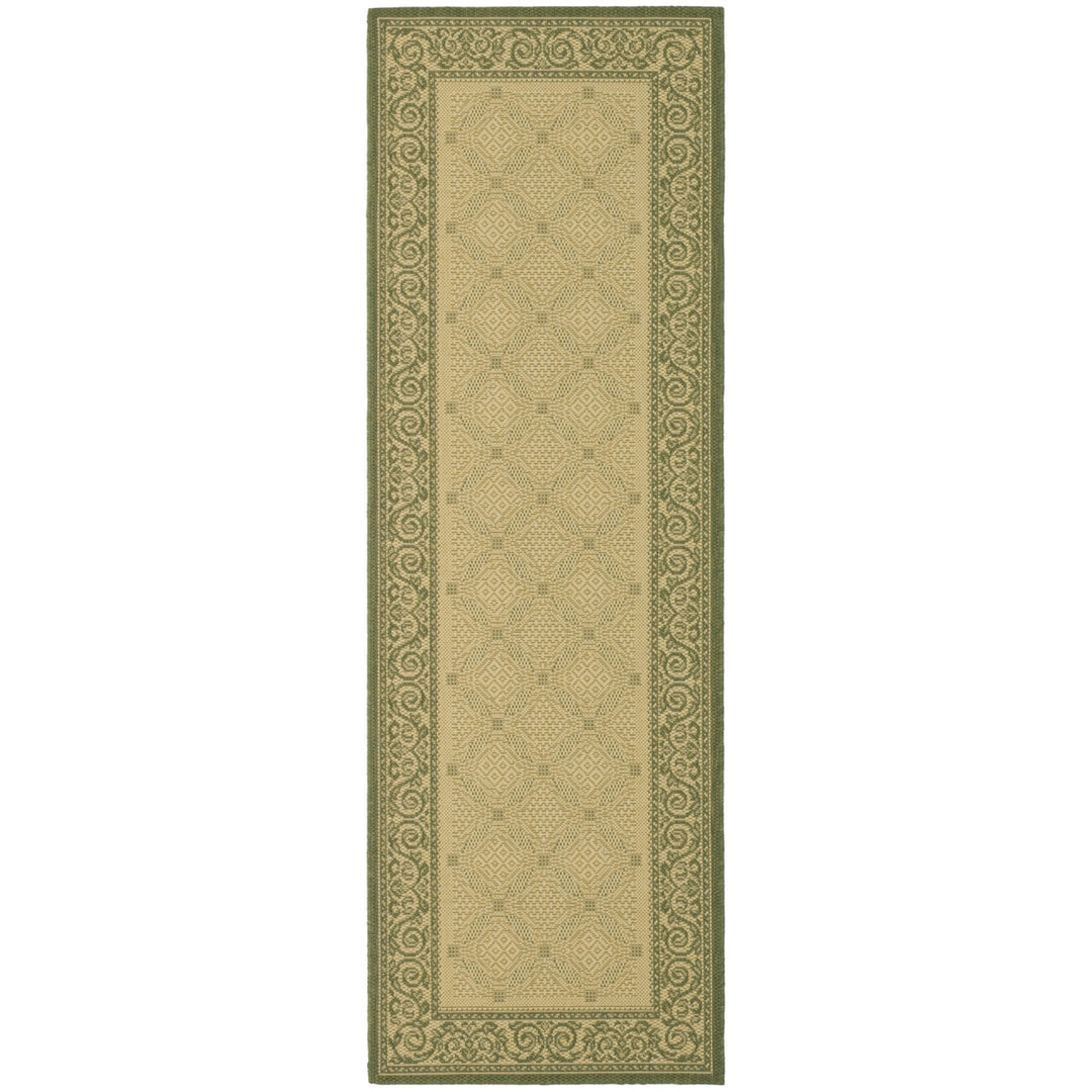 SAFAVIEH Outdoor CY1502-1E01 Courtyard Natural / Olive Rug Image 6