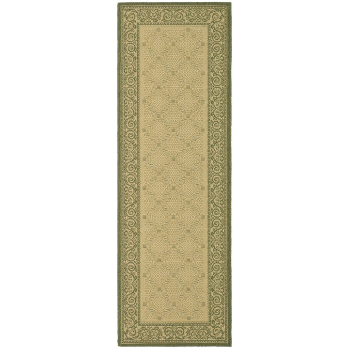 SAFAVIEH Outdoor CY1502-1E01 Courtyard Natural / Olive Rug Image 6