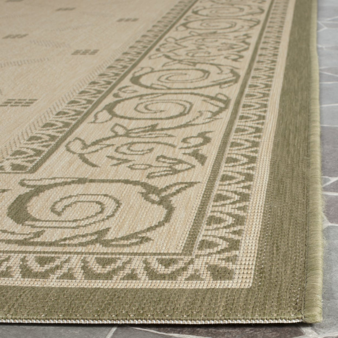 SAFAVIEH Outdoor CY1502-1E01 Courtyard Natural / Olive Rug Image 7