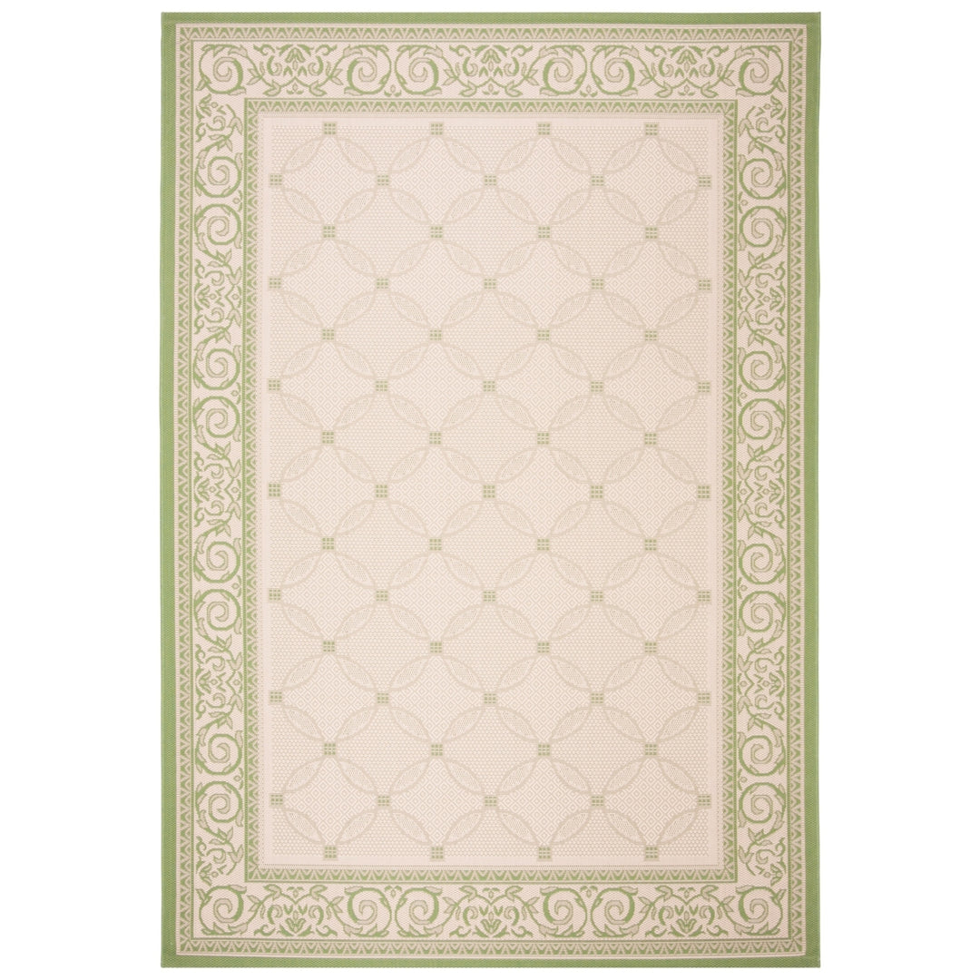 SAFAVIEH Outdoor CY1502-1E01 Courtyard Natural / Olive Rug Image 11