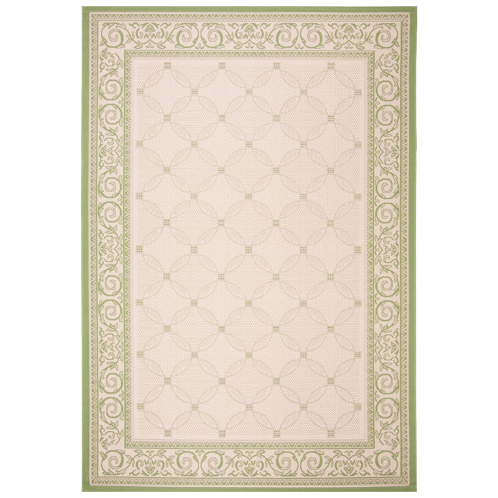 SAFAVIEH Outdoor CY1502-1E01 Courtyard Natural / Olive Rug Image 11
