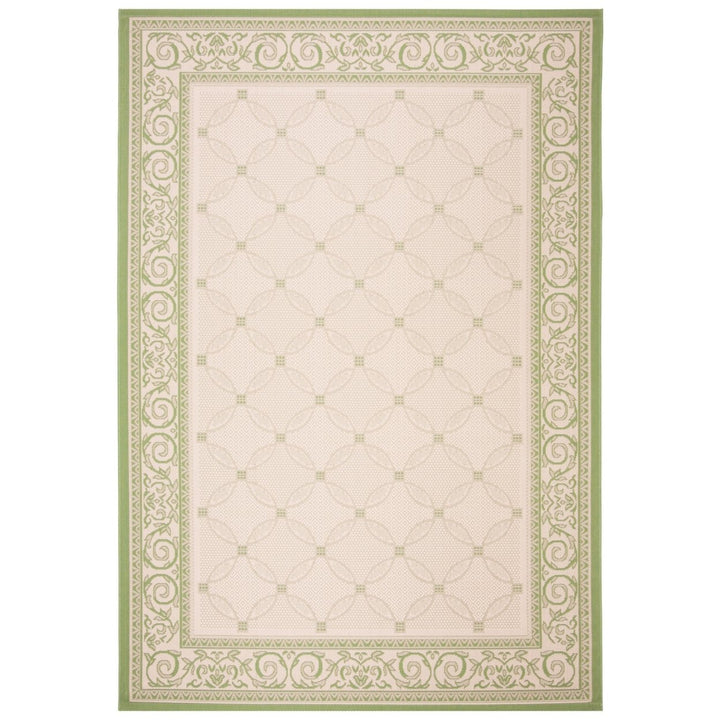 SAFAVIEH Outdoor CY1502-1E01 Courtyard Natural / Olive Rug Image 1