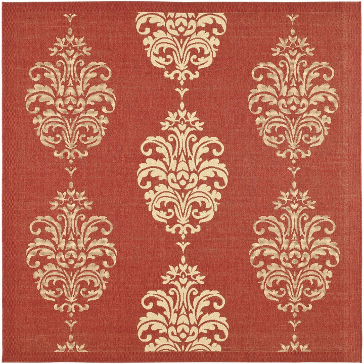SAFAVIEH Outdoor CY2720-3707 Courtyard Red / Natural Rug Image 5