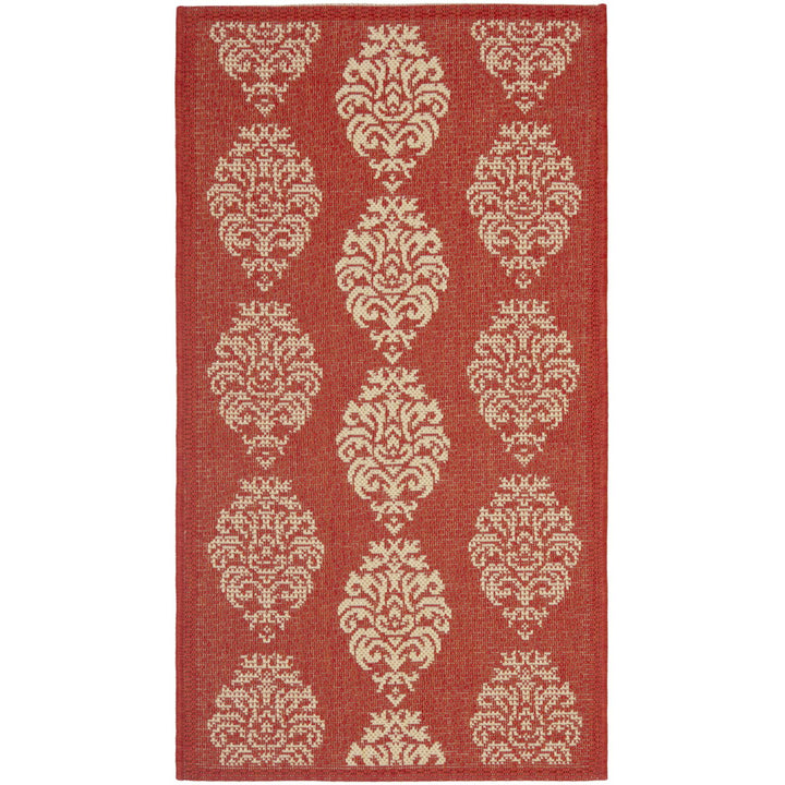 SAFAVIEH Outdoor CY2720-3707 Courtyard Red / Natural Rug Image 8