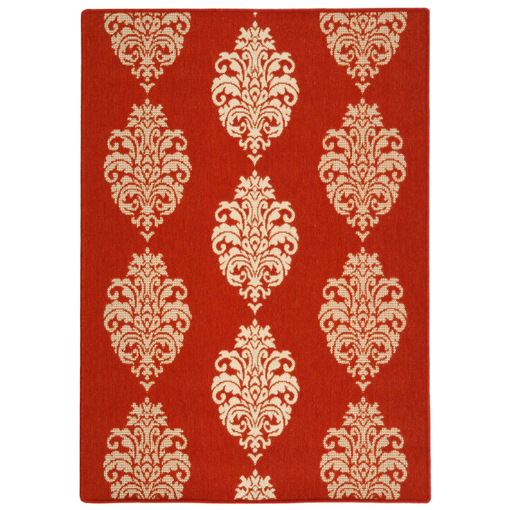 SAFAVIEH Outdoor CY2720-3707 Courtyard Red / Natural Rug Image 9