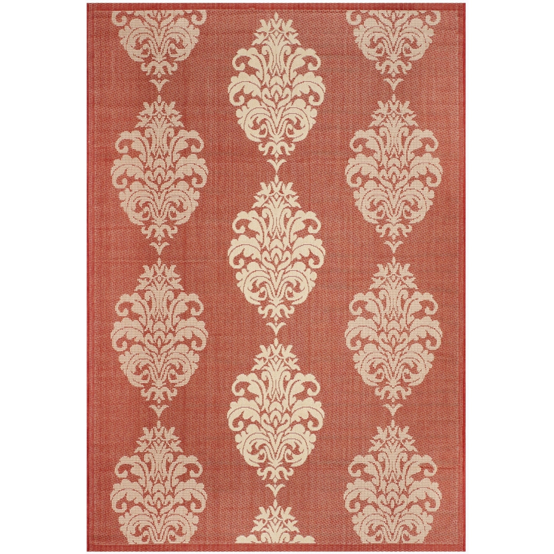 SAFAVIEH Outdoor CY2720-3707 Courtyard Red / Natural Rug Image 10