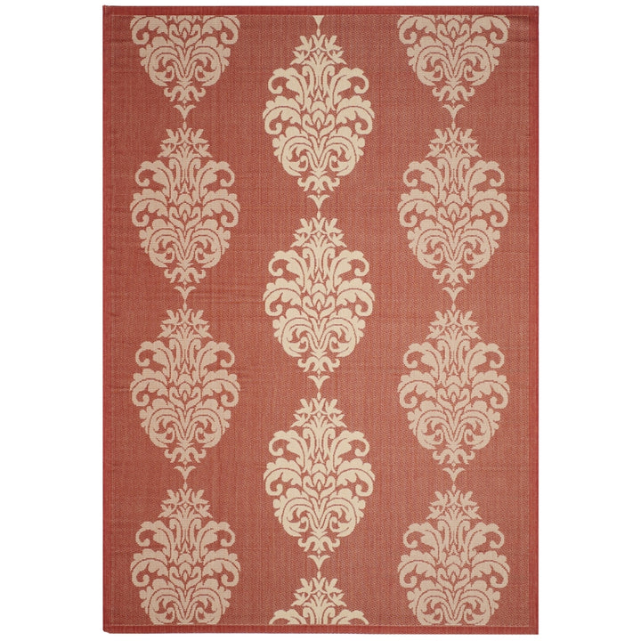 SAFAVIEH Outdoor CY2720-3707 Courtyard Red / Natural Rug Image 11