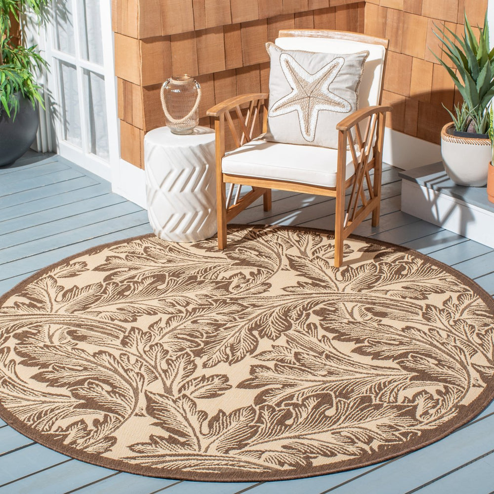 SAFAVIEH Outdoor CY2996-3001 Courtyard Natural / Brown Rug Image 2