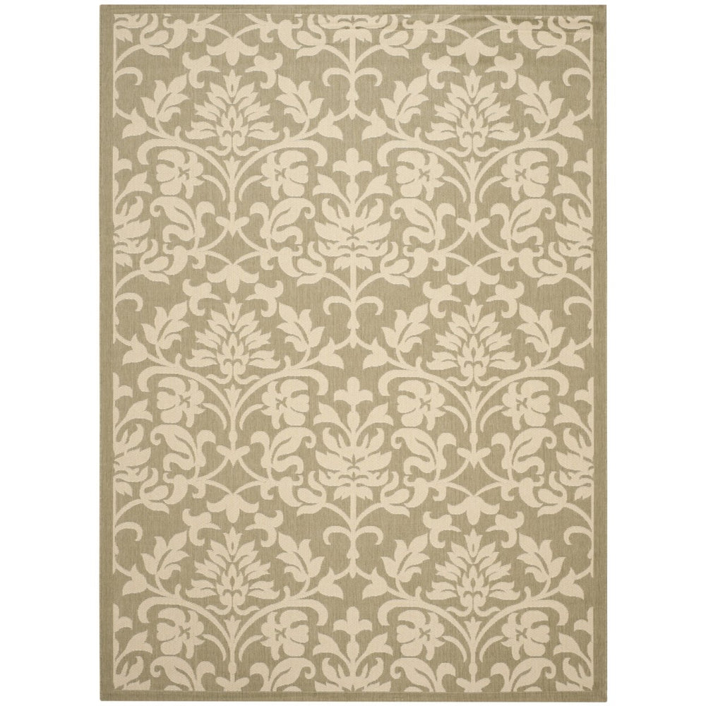SAFAVIEH Outdoor CY3416-1E06 Courtyard Olive / Natural Rug Image 2
