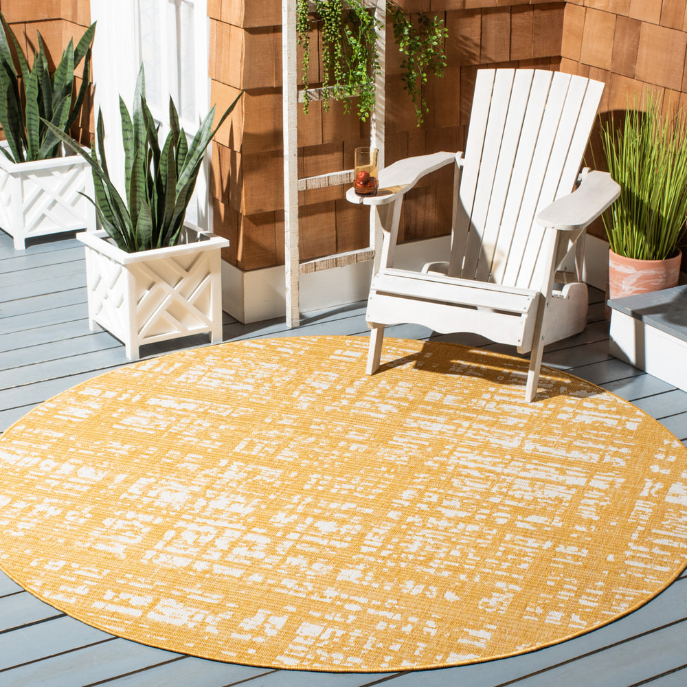 SAFAVIEH Outdoor CY8451-56021 Courtyard Gold / Ivory Rug Image 2