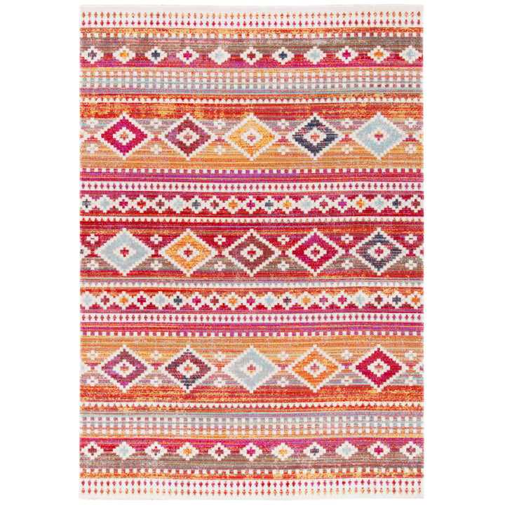 SAFAVIEH Outdoor MTG272Q Montage Collection Red / Fuchsia Rug Image 4